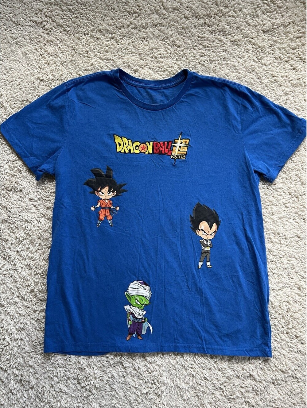 Dragon Ball Z Men’s Size Large Embroidered Blue T-Shirt EUC!!